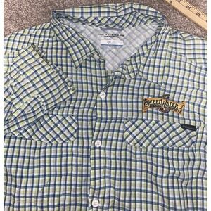 Columbia PFG Omni Shade Sun Protection Shirt Sweet Water Brewing Mens XL Plaid‎